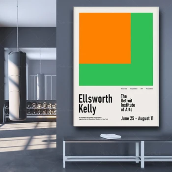 Елсуърт Кели изложбен плакат, Детройтски институт по изкуствата, Музей на модерното изкуство Ню Йорк, Арт изложба плакат, Елсуърт Кел
