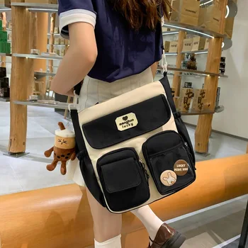 Училищна студентска книжна чанта прозрачна с космени топки Kawaii жени нова чанта за рамо момичета crossbody чанта