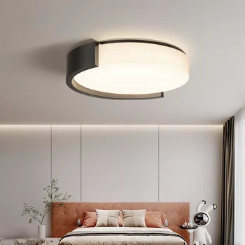 Модерни прости LED плафониери Вътрешно осветление Всекидневна Спалня Таван Кръгъл Hanglamp Входно осветление Черно и бяло