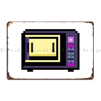 Pixel Art микровълнова фурна C метални знаци ретро гараж персонализиран кухненски дизайн калай знак плакат