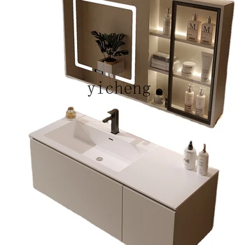 XL Усещане за кожа Rock Whole Washbin Шкаф за баня Комбинация Smart Face Washing Wash Basin Cabinet Set