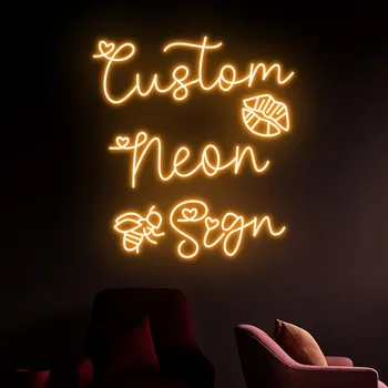 Led Neon Sign Салон за красота Персонализирани Led писма Неонова лампа Творчески рожден ден парти подарък стая стена декор може персонализирани неонови знаци