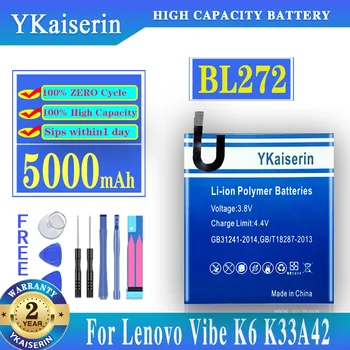 YKaiserin батерия BL272 BL267 за Lenovo Vibe K6 Мощност XT1662 K33A42 Akku 3.82v / Vibe K6 K33a48 K33b36 K33b37 батерия + песен NO