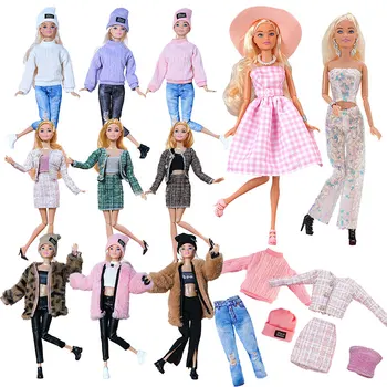 1 Комплект Барби кукла дрехи рокля мода плюшено палто пуловер панталон шапка за 1/6 BJD 30cm кукла аксесоари момиче рожден ден играчка подаръци