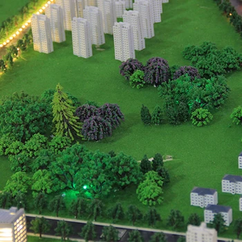 50PCS Дървета Модел Изкуствени дървета Влак Железопътна Wargame Diorama Scenery Scale DIY Строителни пейзажни аксесоари Играчки за деца
