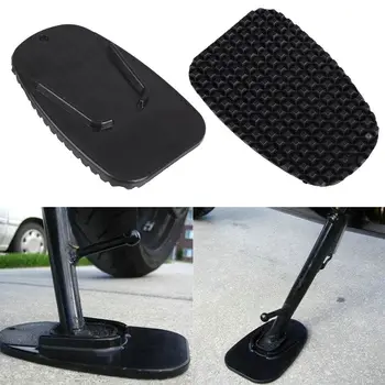 1PC Черен универсален мотоциклет пластмасова странична стойка Moto Kickstand Non-slip Plate Side Extension Support Foot Pad Base