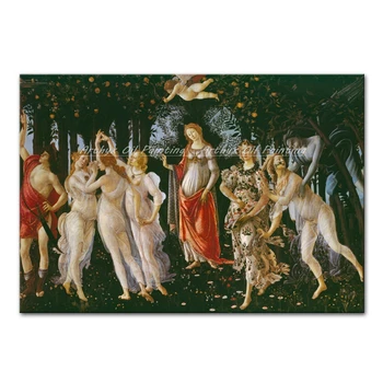 Arthyx-стена арт плакат памук отпечатани известни маслени картини върху платно, копие на Botticelli на Primavera снимки за стая, домашен декор