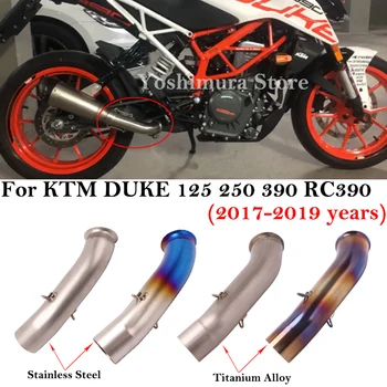 титанова сплав за KTM RC390 DUKE 125 250 390 2017 - 2019 Мотоциклет изпускателна бягство Средна връзка за тръба 51mm ауспух