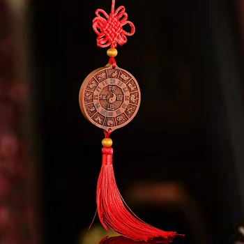 даоизъм Ин Ян Тай Чи Осем триграми Китайски зодиак животно благоприятен пискюл висулка сексапил китайски възел талисман висящи декор