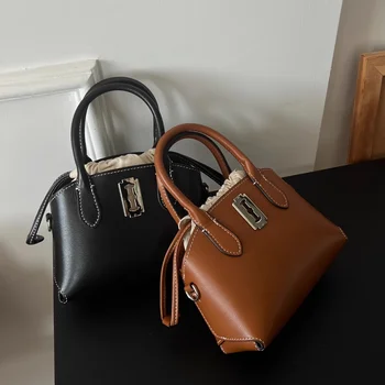 Мода Ница Уникална чанта за черупки Дамска чанта от естествена кожа \ Чанта Истинска кожа Дама Рамо Crossbody чанта Малка чанта Нова