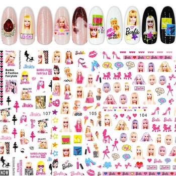 1Pc Направи си сам Kawaii Барби момичета нокти кръпка стикери аниме мода водоустойчиви нокти изкуство съвети стикер красота декорация подаръци играчки
