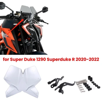 Мотоциклет предното стъкло предното стъкло щит вятър дефлектор части за Super Duke 1290 Superduke R 2020-2022 прозрачен сив