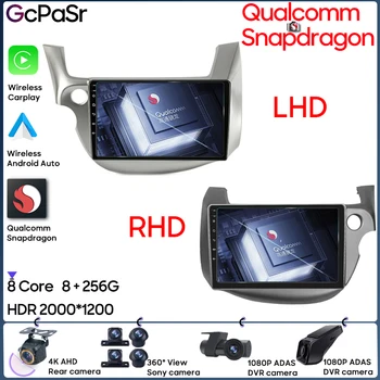 Qualcomm Car Radio For Honda Jazz 2 GG 2008 - 2014 Навигация GPS Android Auto Stereo 5G Wifi видео Bluetooth екран No 2din DVD