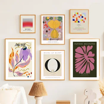 Abstract Hilma af Klint Mark Rothko Tulip Floral Wall Art Canvas Painting Posters And Prints Стенни картини за хол декор
