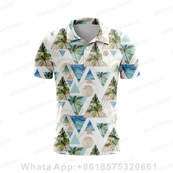 2023 Нови летни мъже поло риза случайни мода къс ръкав бърз сух риболов голф тениска върховете облекло плюс размер 024