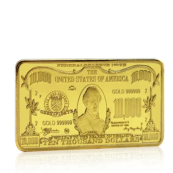 USD Златно кюлче Хиляда долара Позлатени медални декорации Колекции от художествени занаяти