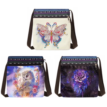 1pc/Set DIY пеперуда диамант живопис портмонета платно Shoudler чанта с каишка цветя диамант изкуство crossbody чанта за жени
