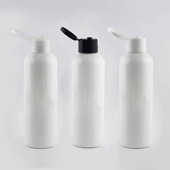 50X100ml 150ml 200ml 250ml бели козметични PET пластмасови бутилки с флип капачка, течен сапун душ гел лосион пластмасов контейнер