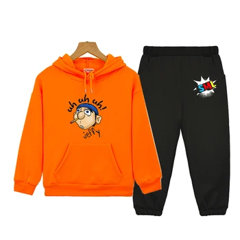 Jeffy SML Funny Pullover Hoodie Boy Kids Suit Comfortable Girl Baby Sweatshirt Casual Children Set Pants 2pcs Детски връхни дрехи