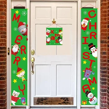 Коледна украса за къща Висящи коледни орнаменти Весела Коледа Веранда Знак Декоративна врата банер 2024