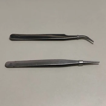 Tip пинсети 2бр пинсети Антимагнитни извити прави демонтаж ръчен инструмент комплект поддръжка за бране на части