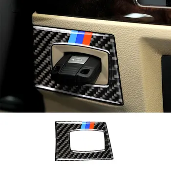 За BMW E90 2005-2012 Аксесоари за кола от въглеродни влакна Вътрешен ключ за запалване Ключ дупка декорация Cover Trim стикери Стайлинг