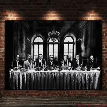Кръстникът на Сопрано плакат филм гангстер Тайната вечеря изкуство характер платно живопис картина за хол домашен декор