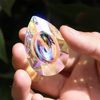 2PCS 50MM AB цвят дракон око стъкло полилей кристали капки висулка призма Suncatcher DIY Начало Аксесоари за сватбени декори