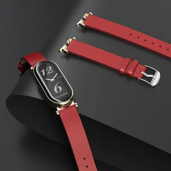 За Xiaomi Smart Band 8 7 6 5 4 3 Гривна MI Band 8 Кожени презрамки Лента за китка Лента за часовници за подмяна на каишка за часовник Аксесоари