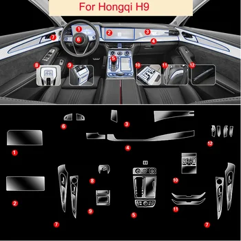 За Hongqi H9 TPU прозрачен защитен филм кола интериор стикер център конзола предавка навигатор екран врата панел кола аксесоар