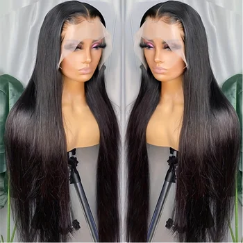 13×6 HD дантела фронтална перука бразилски кост прав 13x4 HD прозрачна дантела отпред перука човешка коса за черни жени предварително оскубани Bling
