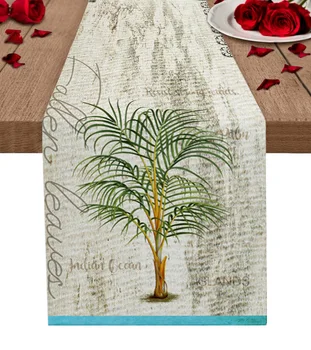 реколта тропическо растение палма маса бегач декорация Начало декор вечеря маса декорация маса декор