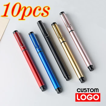 10pcs Бизнес подпис писалка метален гел писалка хотел реклама подарък писалка надпис име офис канцеларски материали на едро потребителски лого