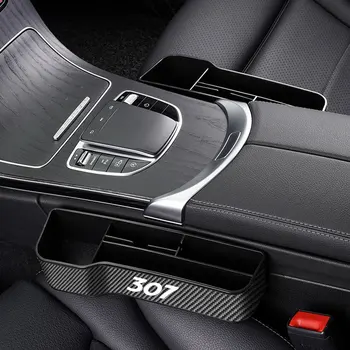 Car Carbon Fiber Seat Gap Filler Организатор с държач за чаши с безжично зареждане за автомобили Peugeot 307 Аксесоари
