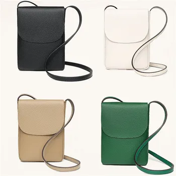естествена кожа Дамски ежедневни модни телефонни чанти Дамска чанта за пратеници Малка чанта за рамо Чанта от телешка Crossbody чанти