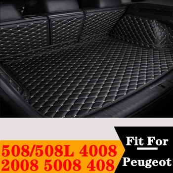 Персонализирана пълна постелка за багажник за кола за Peugeot 408 508 4008 2008 5008 508L задна товарна облицовка опашка багажник тава багаж подложка килим части