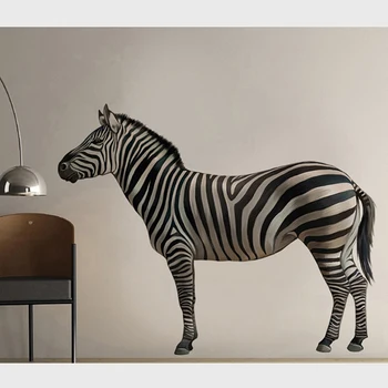 3D Реалистични Zebra декоративни стикери за стена Творчески декор за дома за хол Детска стая спалня стенопис изкуство стена стикер