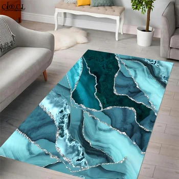 CLOOCL Килим в скандинавски стил Красива абстрактна текстура 3D отпечатана фланелена мека подова подложка Всекидневна площ Килими голям размер