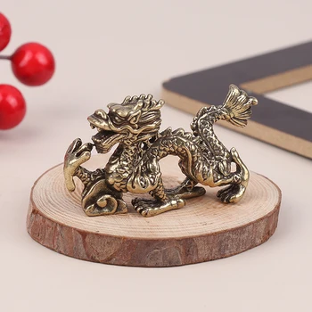 1Pc Зодиакален дракон статуя фигурка богатство месинг декор просперитет китайски стил дракон късмет животно Fengshui реколта орнамент