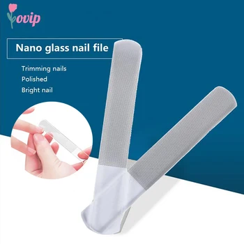 1pc Нано стъкло пила за нокти Траен буфер шлифоване полиране шлайфане кристал нокти изкуство маникюр устройство