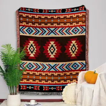 Открит пикник одеяло бохемски стил къмпинг одеяло етнически открит палатка пикник диван легло ресни дрямка одеяло пътуване доставки